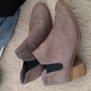 Carlos by Carlos Santana Greige Faux Suede Ankle Boots